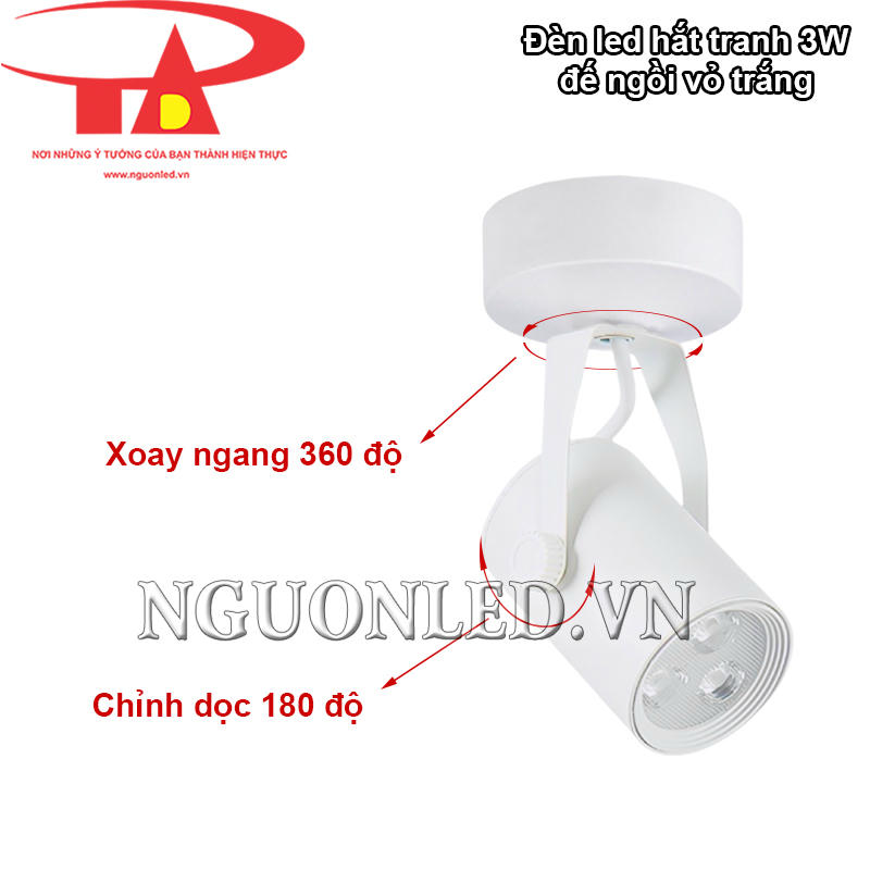 Đèn led chiếu tranh 3W đế ngồi điều chỉnh góc chiếu linh hoạt