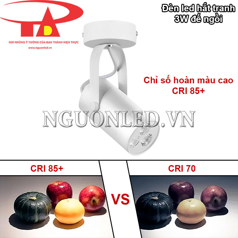 Đèn led rọi tranh đế ngồi 3W hiển thị màu chính xác với CRI cao