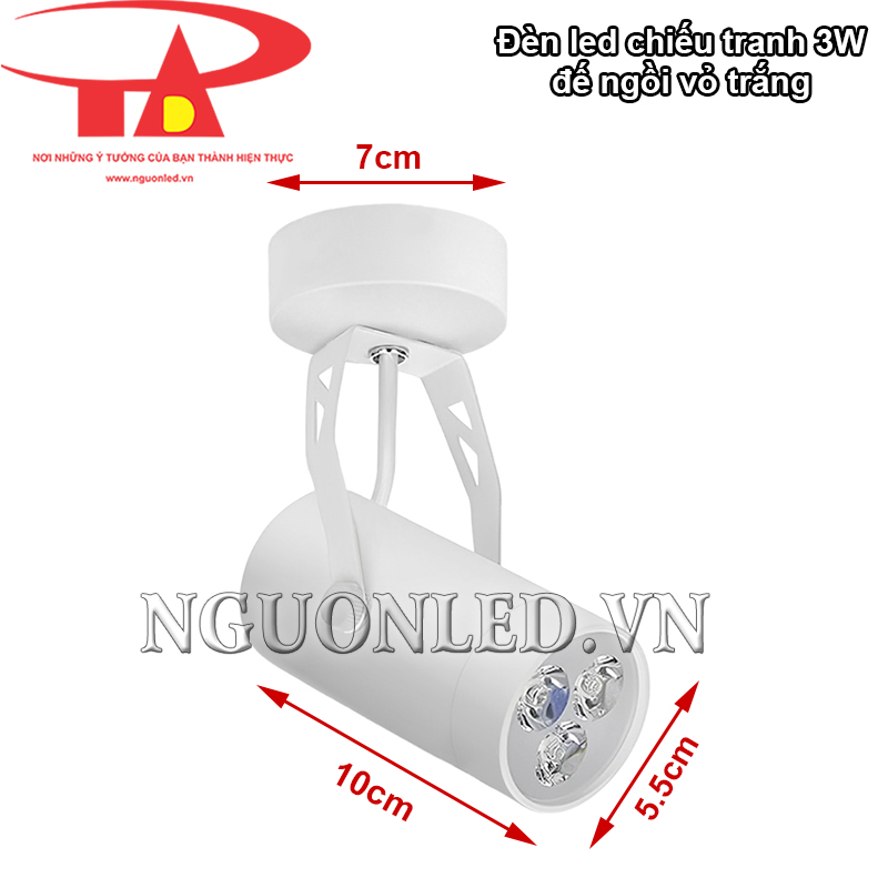 Đèn led rọi tranh tường 3W đế ngồi kích thước gọn nhẹ giúp tiết kiệm không gian