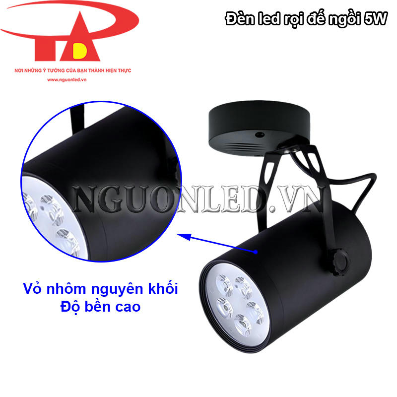 Đèn led rọi chiếu điểm 5W vỏ nhôm nguyên khối siêu bền, chống va đập
