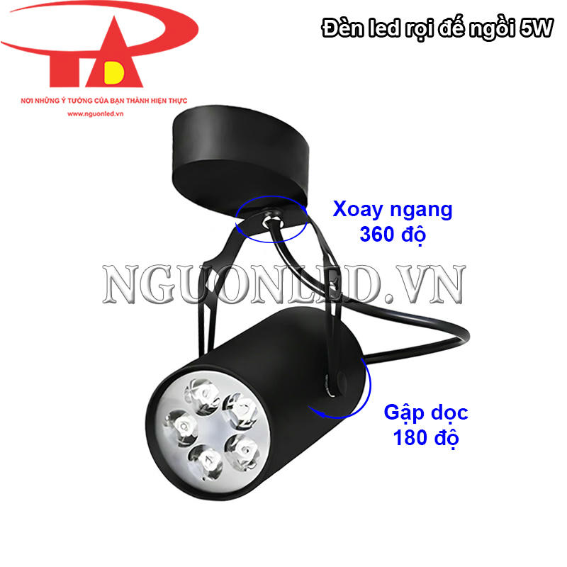 Đèn led rọi đế ngồi 5W điều chỉnh góc chiếu linh hoạt, tiện dụng