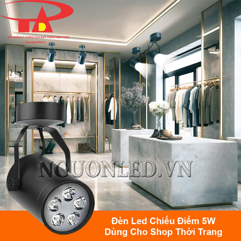 Đèn led chiếu điểm 5W đế ngồi chiếu sáng bên trong cửa hàng thời trang
