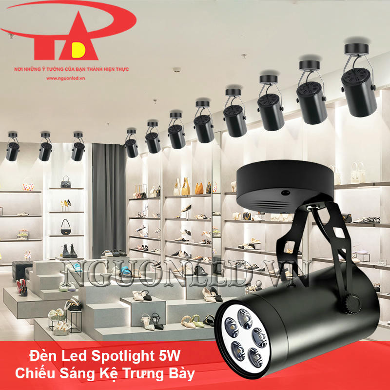 Đèn led spotlight hắt sáng kệ hàng trưng bày cho showroom