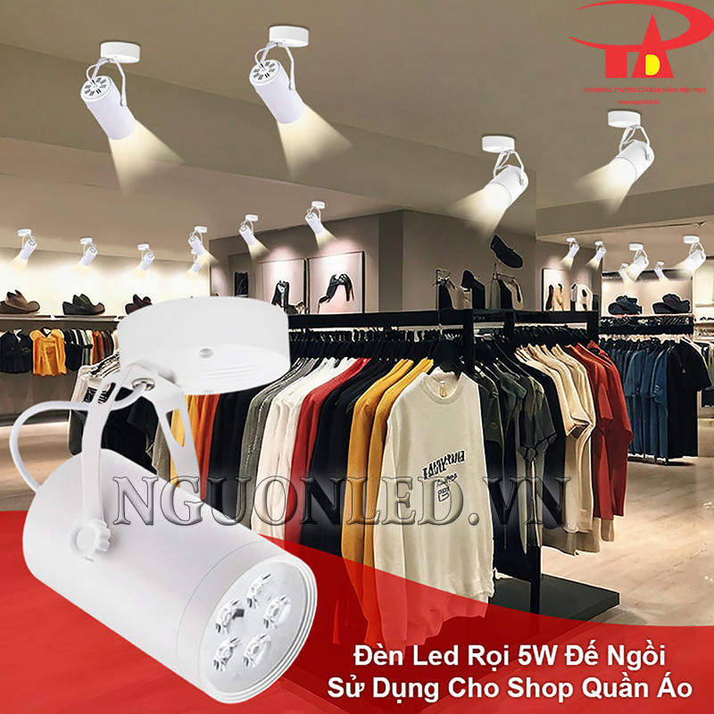 Đèn led spotlight 5W đế ngồi dùng cho cửa hàng quần áo thời trang