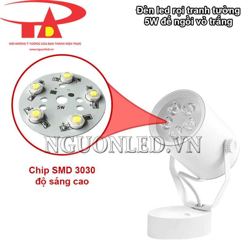 Đèn led rọi tranh 5W đế ngồi siêu sáng với chip 3030