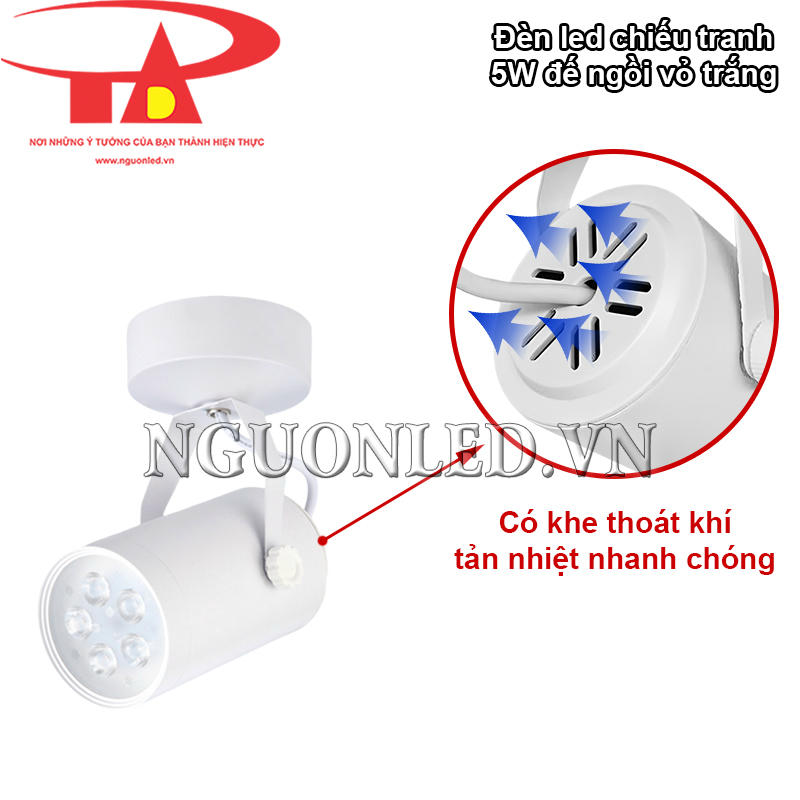 Đèn led hắt tranh đế ngồi 5W tản nhiệt nhanh chóng, tuổi thọ cao