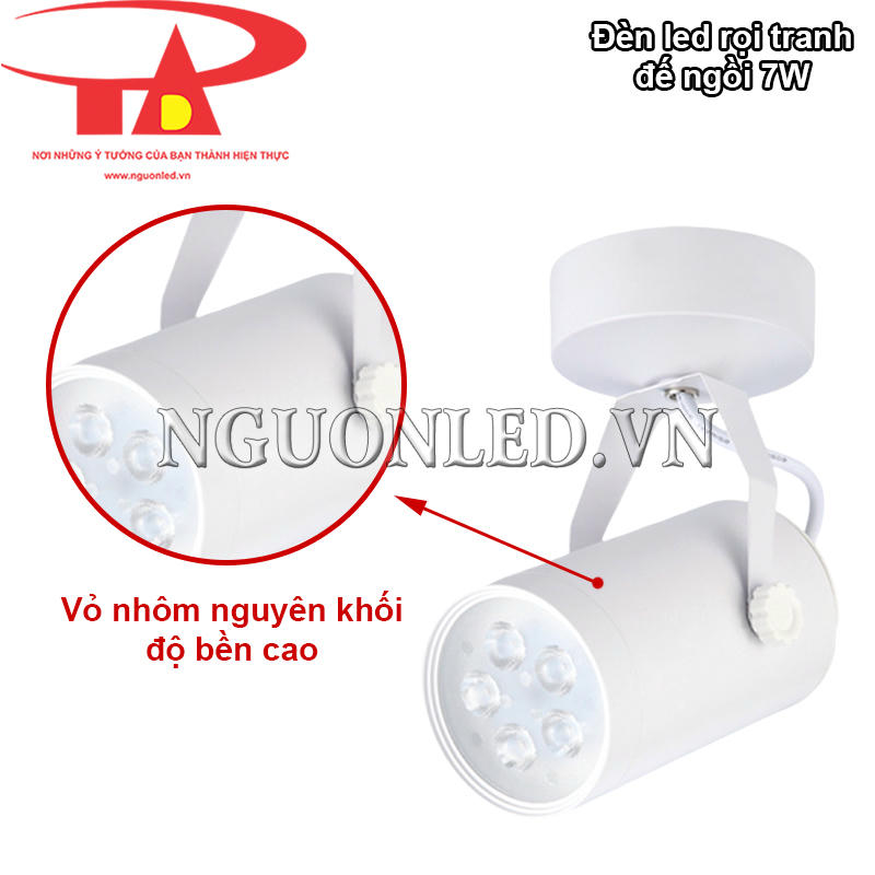 Đèn led rọi tranh đế ngồi 5W vỏ nhôm nguyên khối, độ bền cao