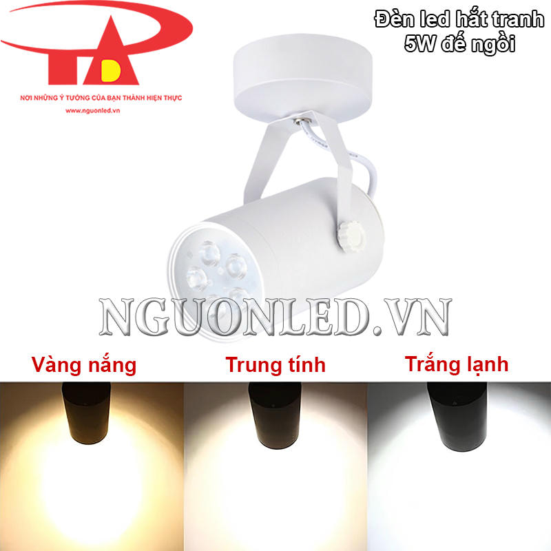Đèn led rọi tranh đế ngồi 5W tự chọn 3 màu ánh sáng đa dạng