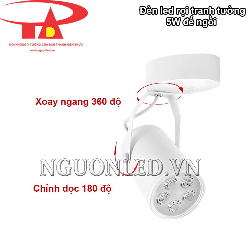 Đèn led rọi tranh 5W đế ngồi điều chỉnh linh hoạt