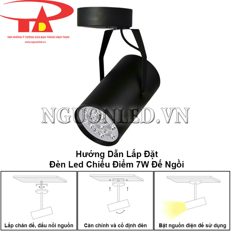 Hướng dẫn lắp đặt đèn led chiếu điểm 7W đế ngồi đơn giản, dễ thực hiện