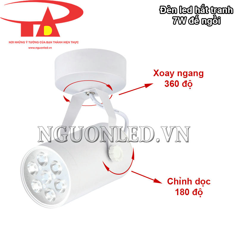 Đèn led rọi tranh 7W đế ngồi điều chỉnh góc chiếu linh hoạt