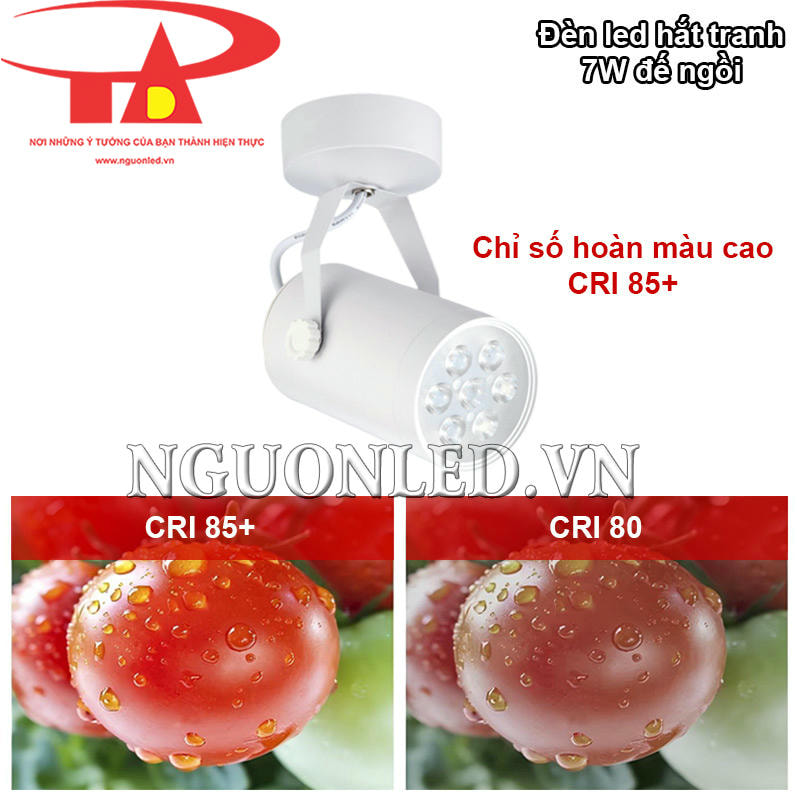 Đèn led hắt tranh đế ngồi 7W hiển thị màu sắc chính xác với chỉ số hoàn màu cao