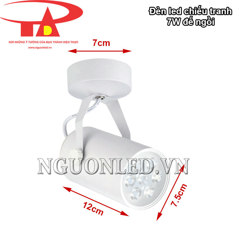 Đèn LED rọi tranh 7W đế ngồi thiết kế nhỏ gọn, tiết kiệm không gian
