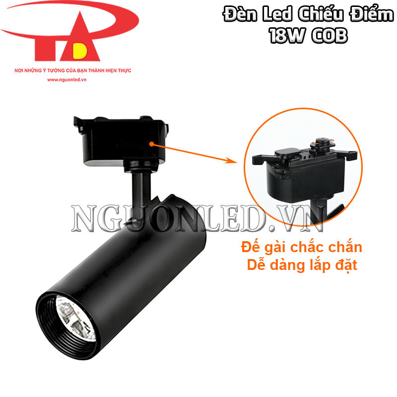 Đèn led chiếu điểm 18W có chốt gài ray, dễ dàng lắp đặt