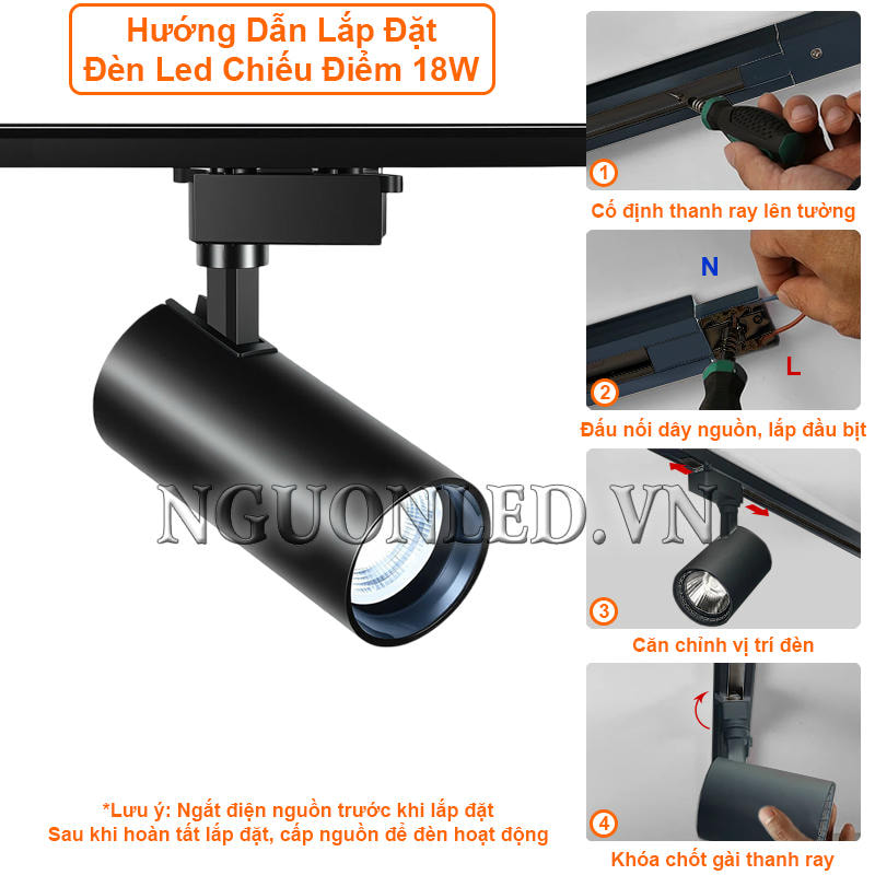 Hướng dẫn lắp đặt đèn led chiếu điểm 18W đúng kỹ thuật