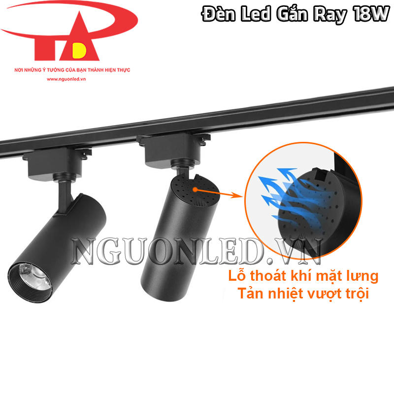 Đèn led chiếu điểm 18W tản nhiệt nhanh chóng với thiết kế lỗ thoát khí mặt lưng