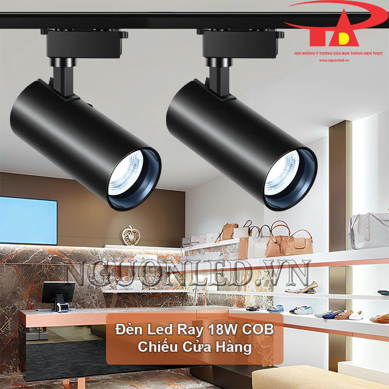 Đèn led gắn ray 18W sử dụng cho không gian cửa hàng