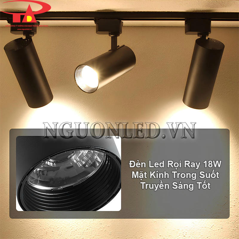 Đèn led ray 18W sử dụng mặt kính trong suốt cho khả năng truyền sáng tốt