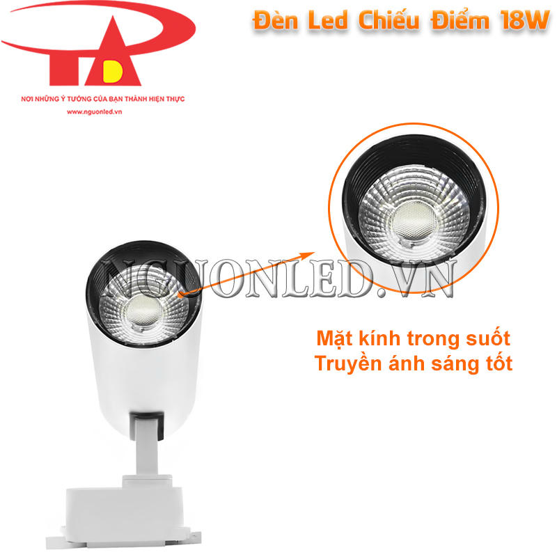 Đèn led spotlight 18W truyền sáng hiệu quả với mặt kính trong suốt