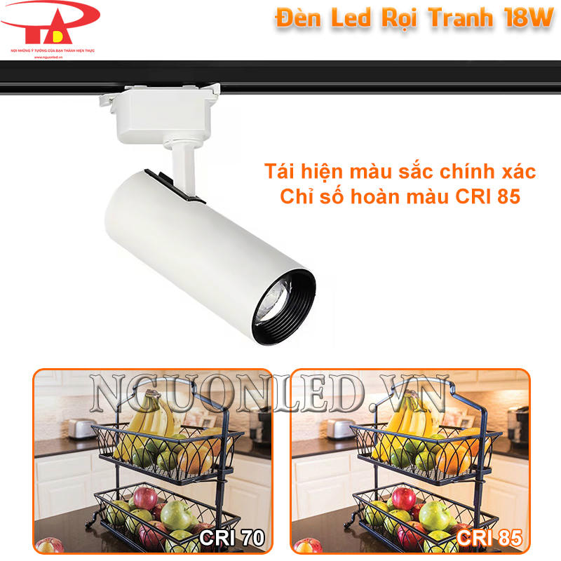 Đèn led rọi tranh 18W tái hiện màu chính xác với CRI 85