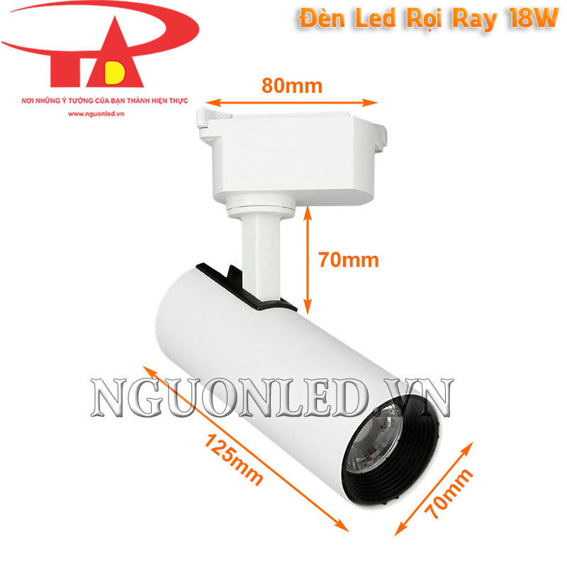 Đèn led gắn ray 18W kích thước gọn nhẹ giúp tiết kiệm không gian