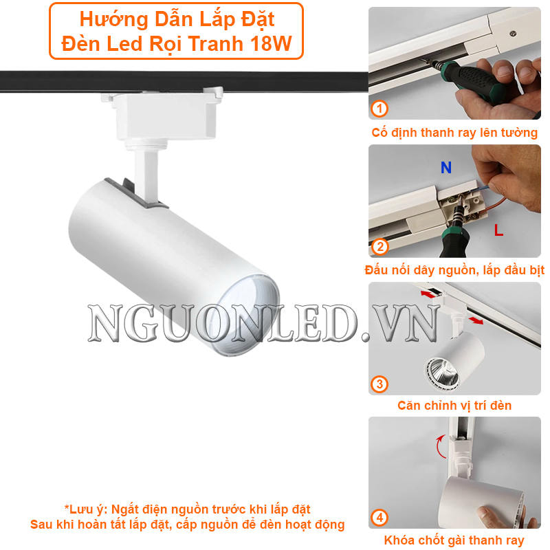 Hướng dẫn lắp đặt đèn led rọi tranh 18W đơn giản, dễ thực hiện