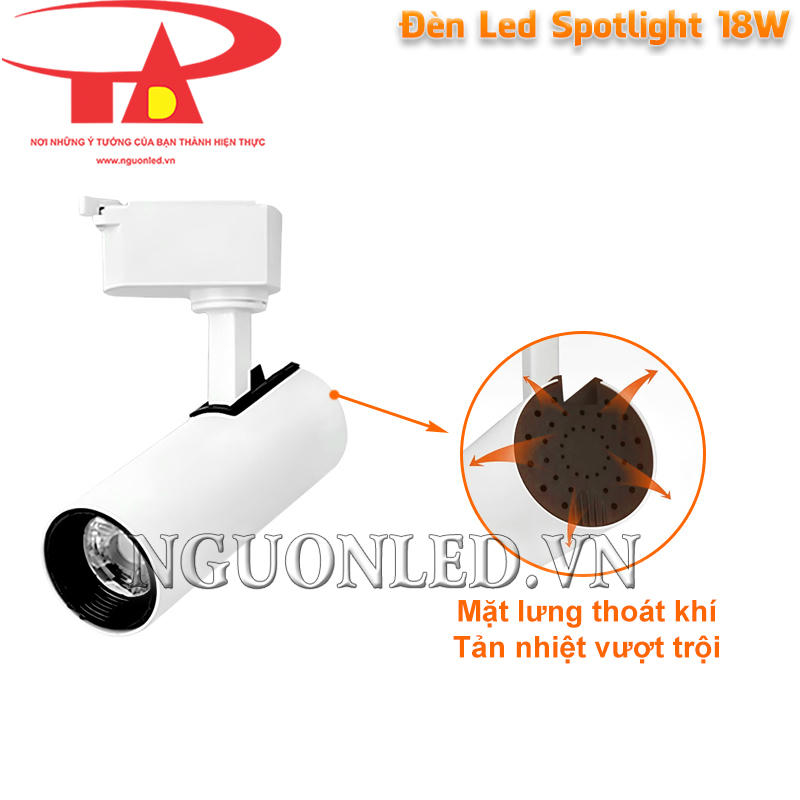 Đèn led rọi ray 18W tản nhiệt tốt