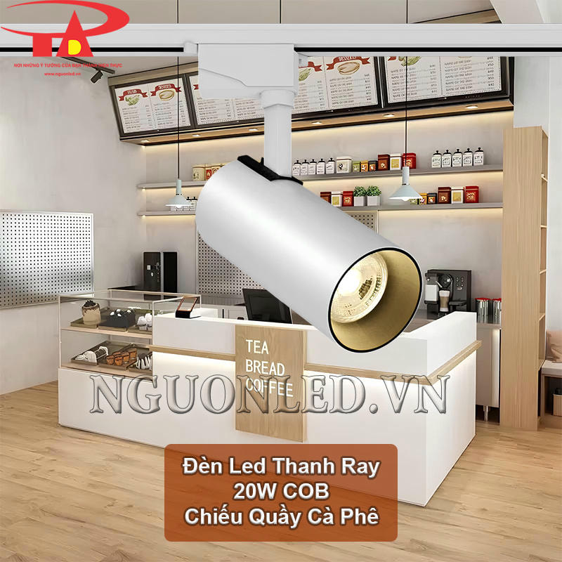 Đèn led rọi ray 20W COB chiếu sáng quầy cà phê