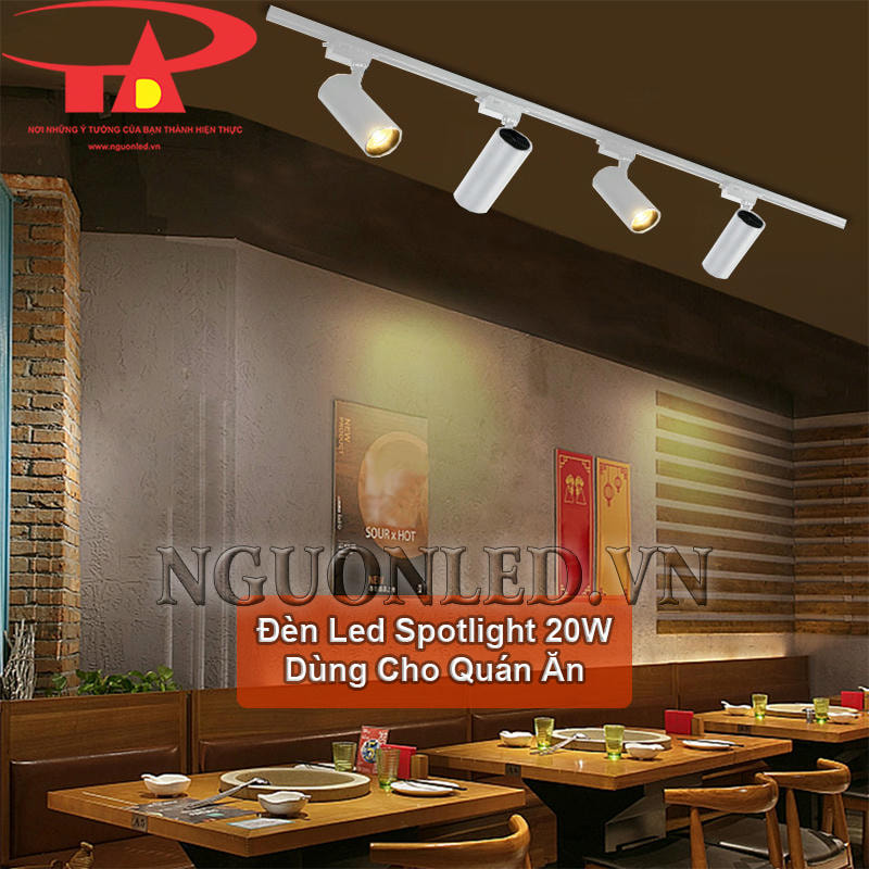 Đèn led thanh ray 20W dùng cho quán ăn