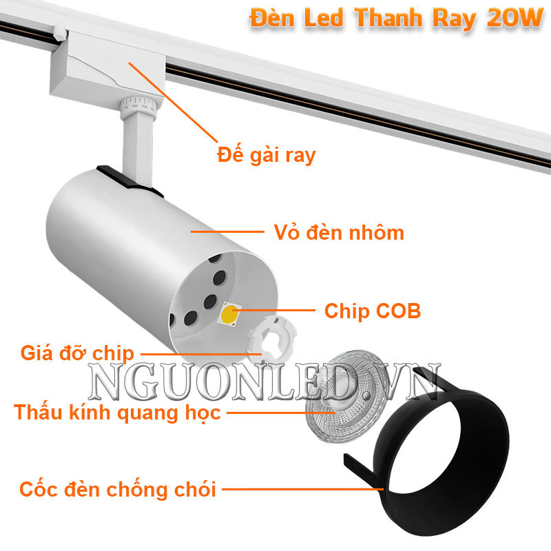 Đèn led thanh ray 20W cao cấp