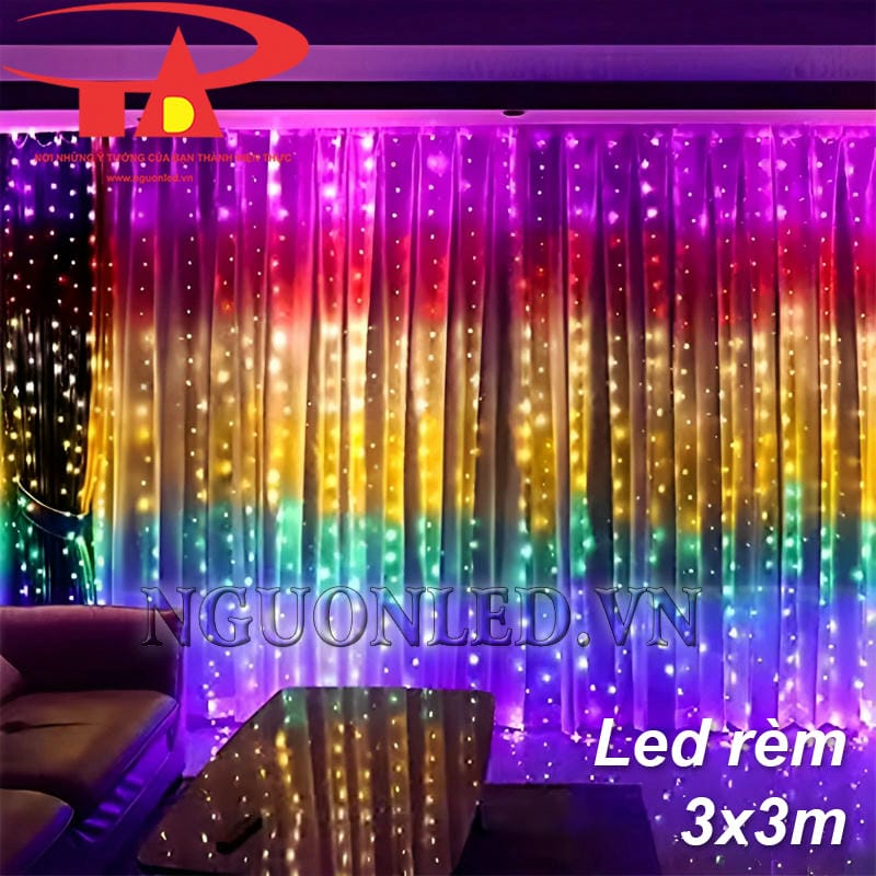 Đèn led mành rủ 3x3m đủ màu