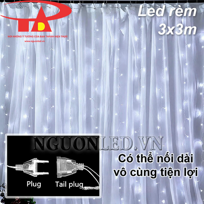 Đèn led rủ màu trắng 3x3m