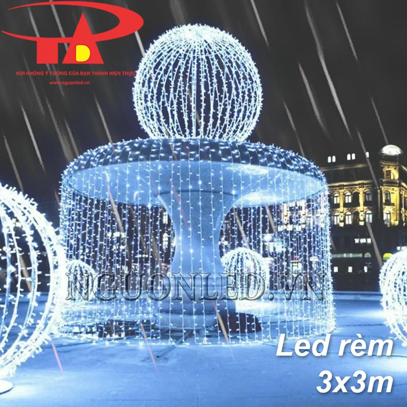 Led mành ngoài trời 3x3m màu trắng