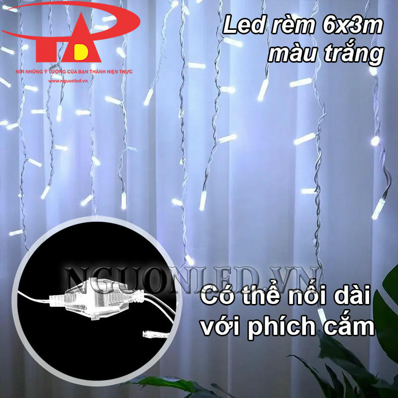 Đèn led rủ 6x3m màu trắng