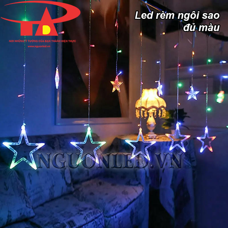 Đèn led rèm ngôi sao nhiều màu siêu sáng