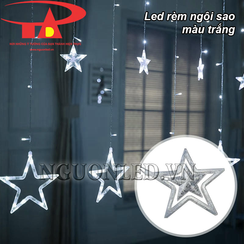 Led rèm ngôi sao màu trắng