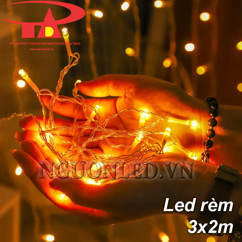 Led mành rủ 3x2m màu vàng