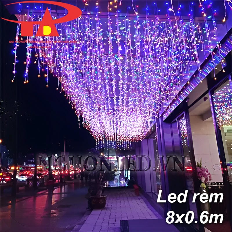 Dây đèn led thả mành 8x0.6m đủ màu tại Đồng Nai