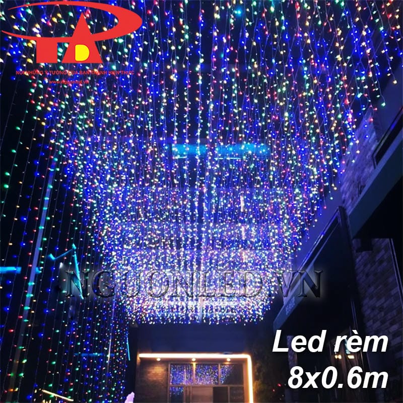 Đèn led mành rèm 8x0.6m đủ màu