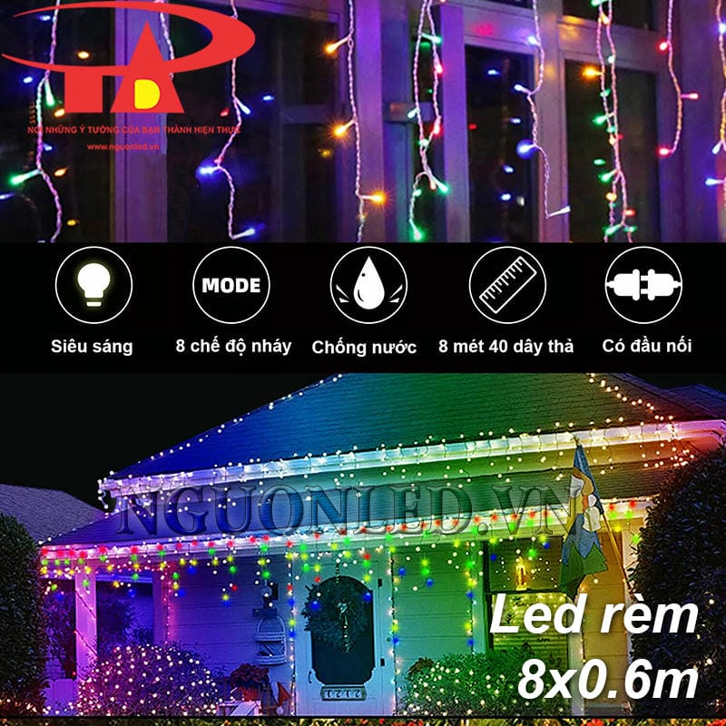 Led mành ngoài trời 8x0.6m bảy màu