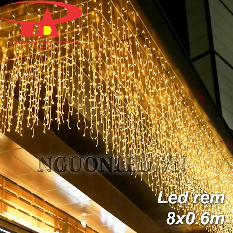 Dây led mành 8x0.6m màu vàng