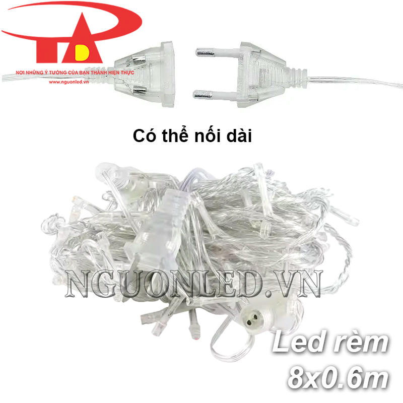 Đèn led mành rèm 8x0.6m màu vàng