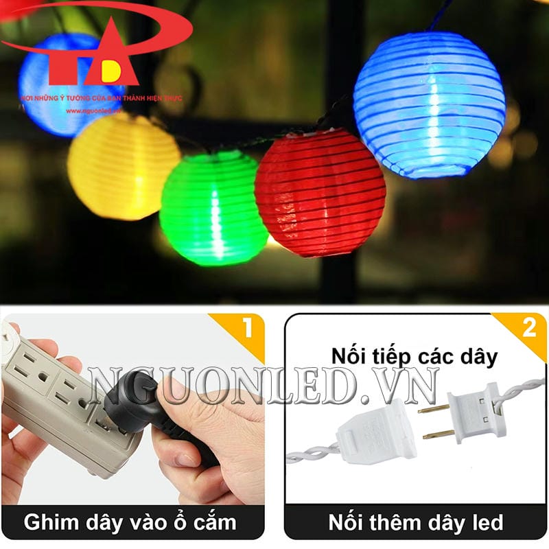 Dây led lồng đèn nhiều màu