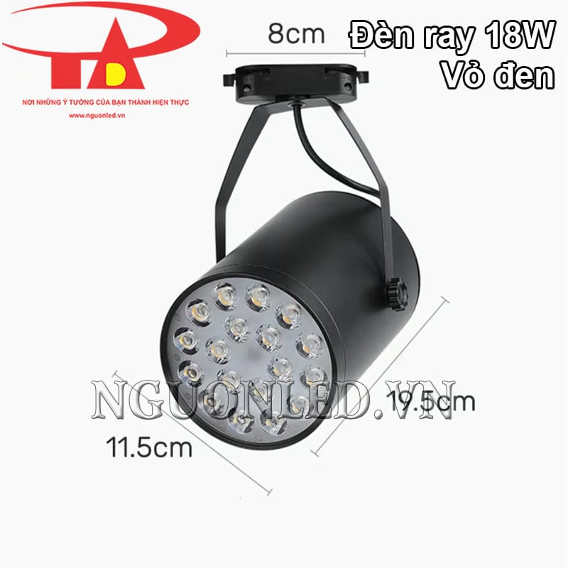 Đèn ray 18W vỏ đen