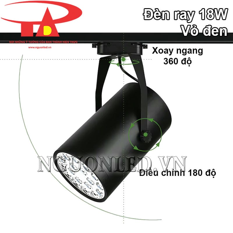 Led ray 18W vỏ đen