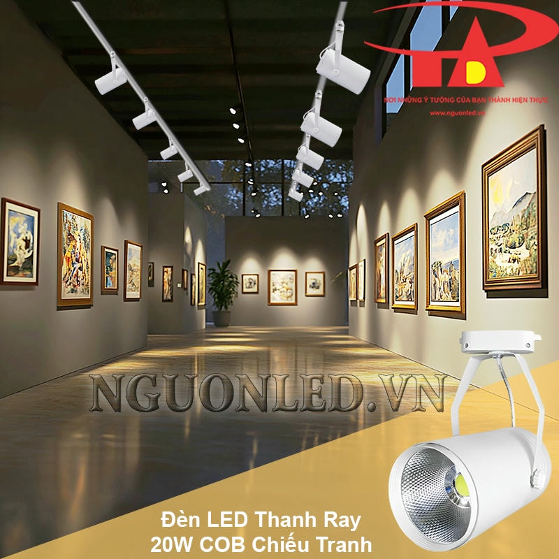 Đèn LED thanh ray 20W COB dùng chiếu tranh ảnh nghệ thuật