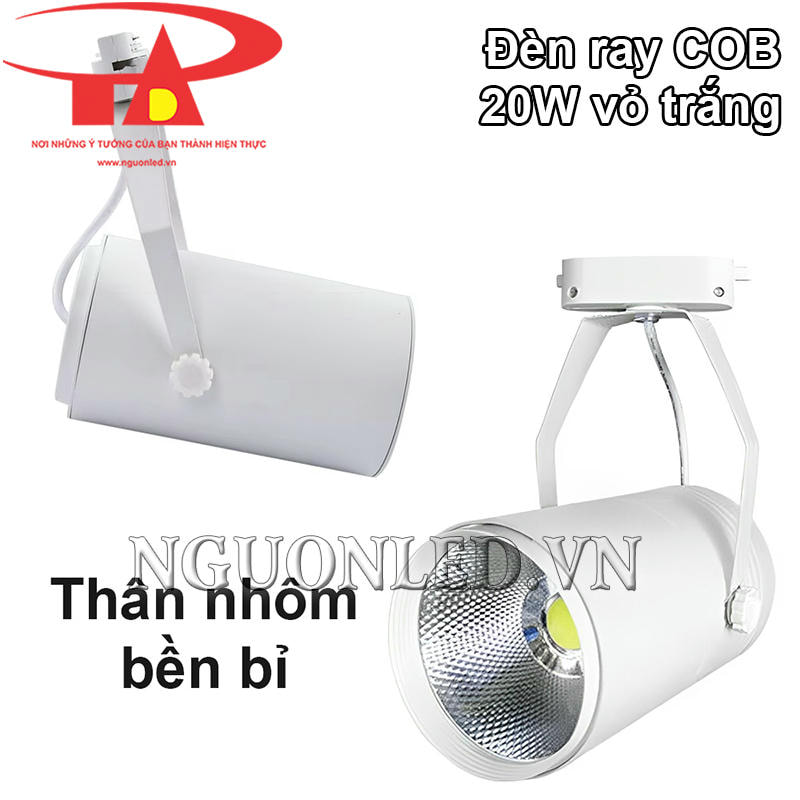 Đèn led gắn ray 20W vỏ nhôm chắc chắn