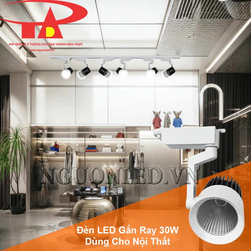 Đèn led gắn ray 30W COB trang trí không gian nội thất