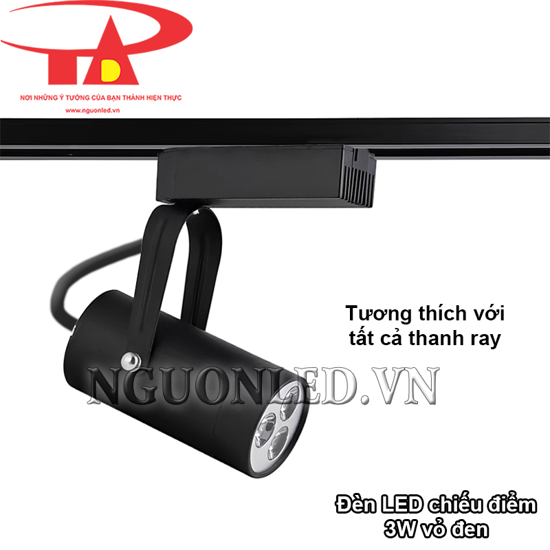 Đèn led chiếu điểm 3W tương thích với mọi loại thanh ray