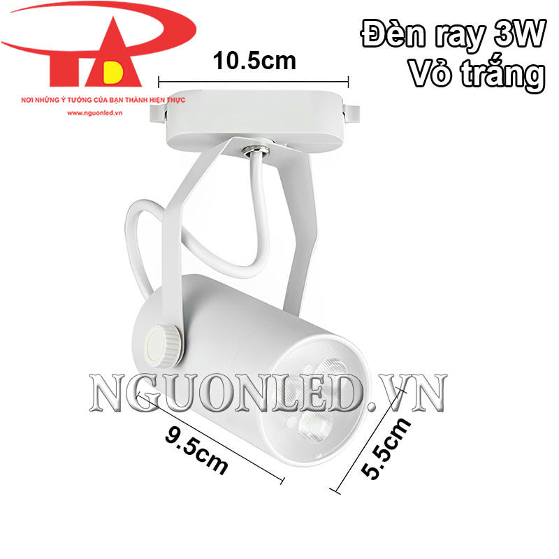 Đèn led ray 3W vỏ trắng giá rẻ